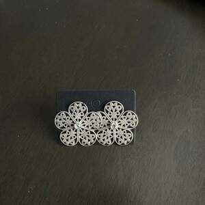 Vintage Sterling Silver Filigree Flower Earrings